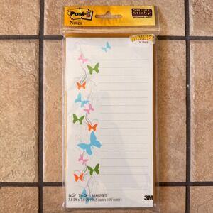 Post-it Brand Super Sticky Notes List Pad with Magnet Butterflies‎ NIP Sealed